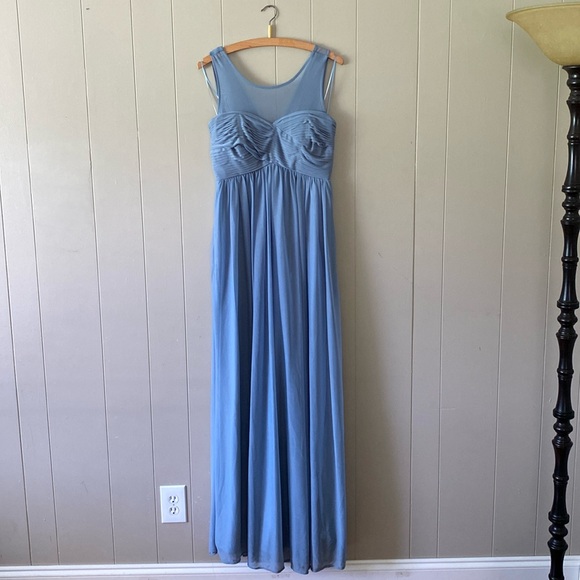 Birdy Grey Size Medium Dusty Blue Bridesmaid or Cocktail Formal Maxi Dress - Picture 2 of 16